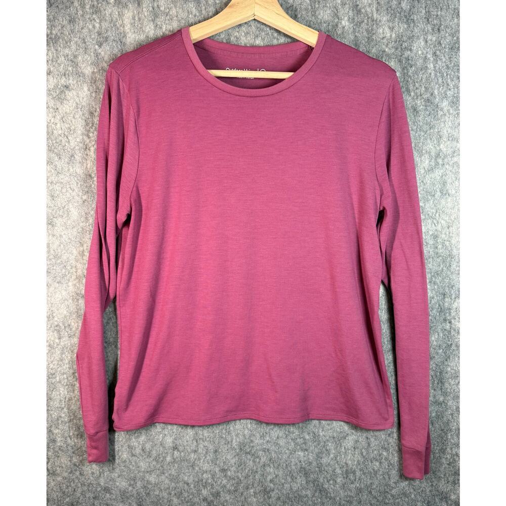 Outdoor Voices Womens Lightweight Basic Long Sleeve Pink Shirt - Large
